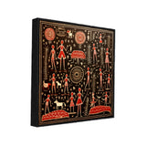 Traditional Warli Tribal Folk Art Canvas Wall Painting