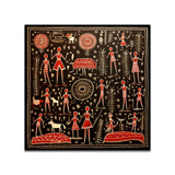 Traditional Warli Tribal Folk Art Canvas Wall Painting