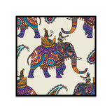 Traditional Indian Folk Art Royal Elephant Canvas Wall Painting