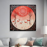 Vintage Christmas Canvas Wall Painting with Warm Festive Vibes