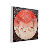 Vintage Christmas Canvas Wall Painting with Warm Festive Vibes