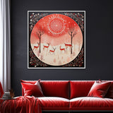 Vintage Christmas Canvas Wall Painting with Warm Festive Vibes