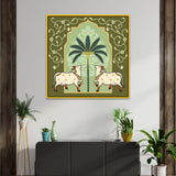 Kamdhenu Cow Vastu Prosperity Cotton Canvas Wall Painting