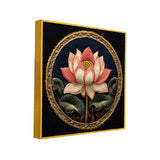 Pink Lotus Flower Canvas Painting Vastu Shastra With Frame