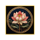 Pink Lotus Flower Canvas Painting Vastu Shastra With Frame