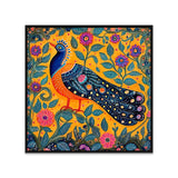 Colorful Traditional Motifs Madhubani Painting with Intricate Folk Designs