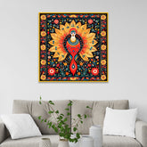 Bold and Colorful Madhubani Bhil Painting with Intricate Folk Art Designs