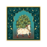 Kamdhenu Cow Vastu Prosperity Pichwai Canvas Wall Painting