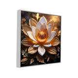 Gold Lotus 3d Vastu Canvas Painting for Home & Office Décor