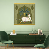 Traditional Indian Pichwai Square Canvas Painting for Wall Décor