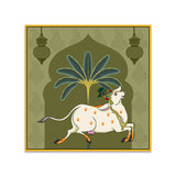 Traditional Indian Pichwai Square Canvas Painting for Wall Décor