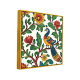 Peacock Modern Art Multicolor Square Canvas Wall Painting