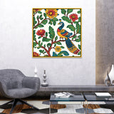 Peacock Modern Art Multicolor Square Canvas Wall Painting