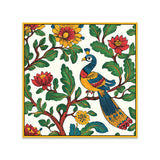 Peacock Modern Art Multicolor Square Canvas Wall Painting