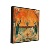 Vibrant Blue & Gold Square Peacock Painting for Home Décor