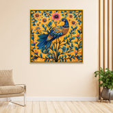 Peacock Modern Art Multicolor Square Canvas Wall Painting