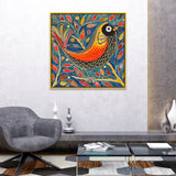 Vibrant Indian Art Madhubani Design Canvas Wall Decorative Painting