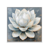 3d Abstract White Lotus Canvas Wall Painting for vastu Décor