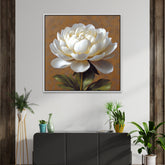 Elegant 3d White Flower Canvas Painting for Wall Decor