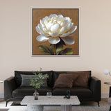 Elegant 3d White Flower Canvas Painting for Wall Decor