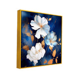 Vintage White and Gold Flower Digital Printed Canvas Wall Painting