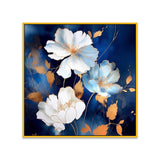 Vintage White and Gold Flower Digital Printed Canvas Wall Painting
