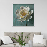 Luxurious Modern Abstract White Lotus Flower Canvas Wall Painting