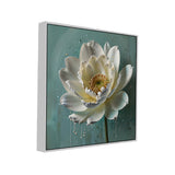 Luxurious Modern Abstract White Lotus Flower Canvas Wall Painting