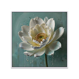 Luxurious Modern Abstract White Lotus Flower Canvas Wall Painting
