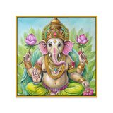 Vibrant Lord Ganesha Square Canvas Wall Painting