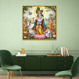 Radha Krishna Square Religious Canvas Wall Painting