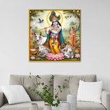 Radha Krishna Square Religious Canvas Wall Painting