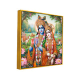 Divine Radha Krishna Religious Square Canvas Wall Painting
