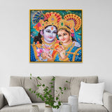 Radha Krishna Square Religious Canvas Painting for Wall Décor