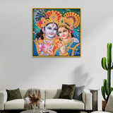 Radha Krishna Square Religious Canvas Painting for Wall Décor