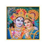 Radha Krishna Square Religious Canvas Painting for Wall Décor