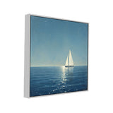 Blue Ocean White Sailing Boat Canvas Wall Art Painting