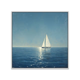 Blue Ocean White Sailing Boat Canvas Wall Art Painting