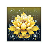 Elegant Yellow Floral Square Canvas Wall Painting