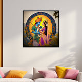 Radha Krishna Divine Love Hindu Religious Canvas Wall Painting