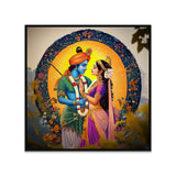 Radha Krishna Divine Love Hindu Religious Canvas Wall Painting