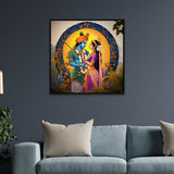 Radha Krishna Divine Love Hindu Religious Canvas Wall Painting