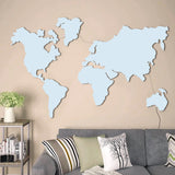 World Map Backlit Wood Wall Décor / Night Light, Walnut Finish