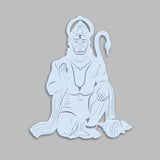 Lord Hanuman Ji Shape Backlit Designer Wooden Wall Shelf / Book Shelf / Night Light, Walnut Finish