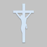 Jesus Crosses Backlit Wooden Wall Hanging with LED Night Light Walnut Finish