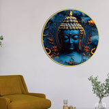 Elegant Gautam Buddha Spiritual Round Wall Painting