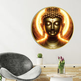 Elegant Gautam Buddha Round Wall Art Painting for Home Décor