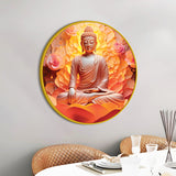 Elegant Spiritual Gautam Buddha Round Wall Painting