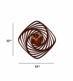 Brown MDF Geometric Modern Wall Clock