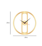 Modern Pattern MDF Analog Gold Wall Clock
